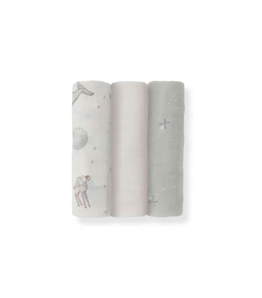 3 swaddles - starry night