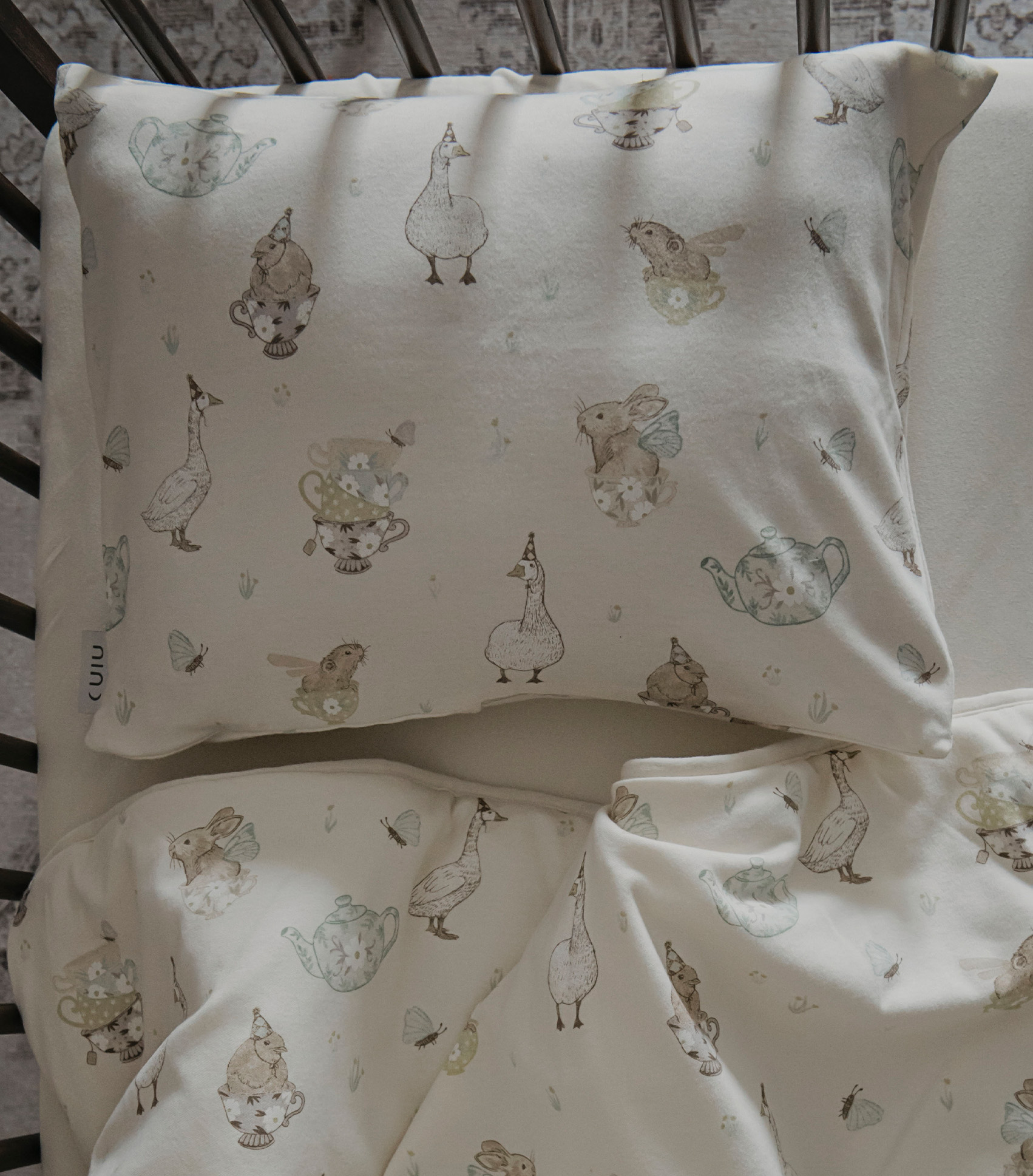 small pillow case -tea party ls